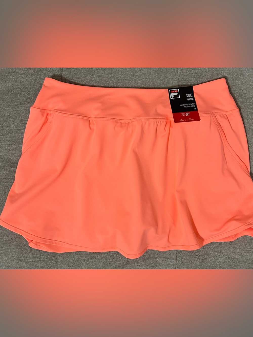 Fila Sport Women's Tru Dry Peach Athletic Mid Rise Skort NWT